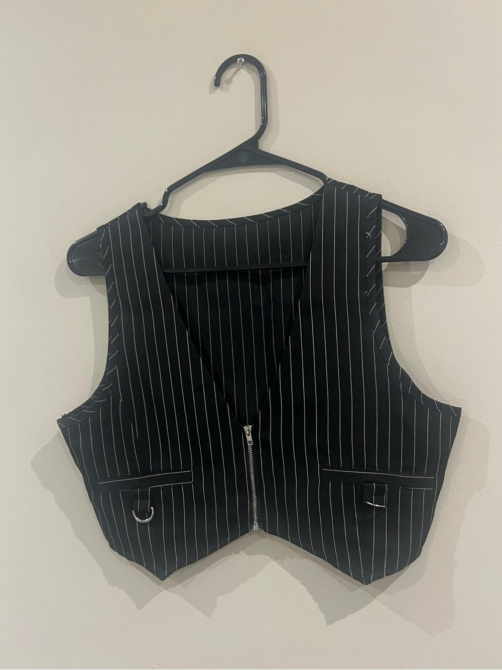 Pinstripe Black Vest